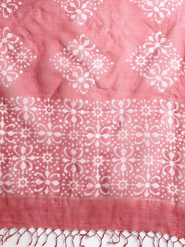 Indiehaat | Kota Doria Hand Wax Batik Suit Red