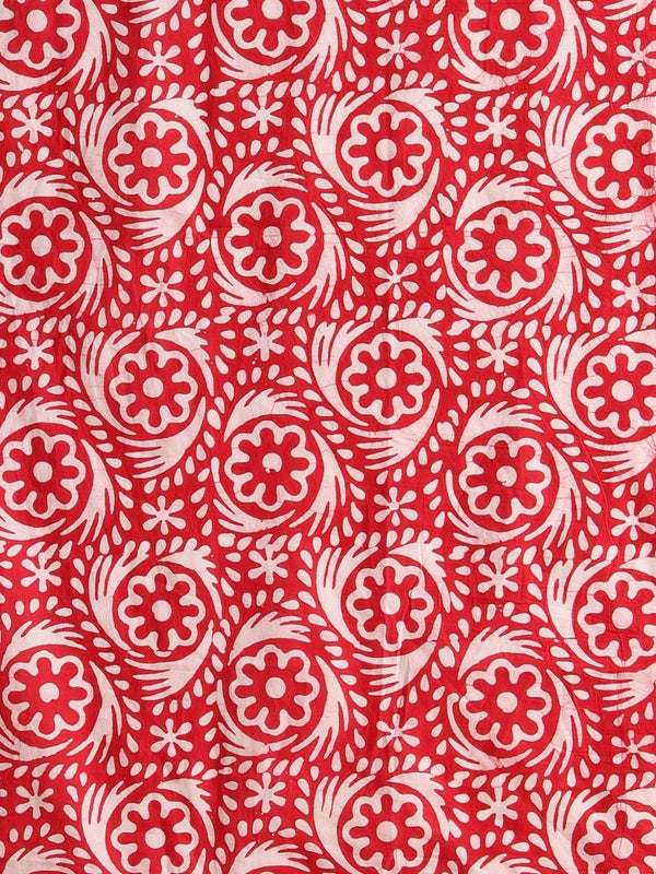 Indiehaat | Pure Mul Cotton Hand Wax Batik Suit Red