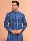 Indiehaat | Ajrakh Printed Cotton Kurta Pyjama Blue