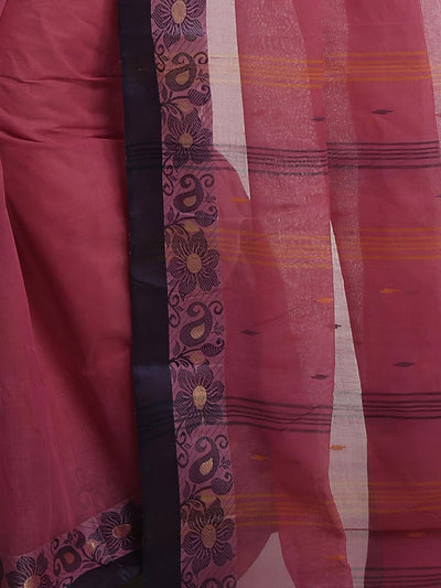 Indiehaat | Pure Cotton Jamdani Saree Red