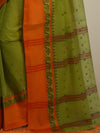 Indiehaat | Pure Cotton Jamdani Saree Green