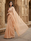 Indiehaat | Pure Mul Cotton Sequin Saree Peach