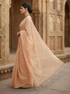 Indiehaat | Pure Mul Cotton Sequin Saree Peach
