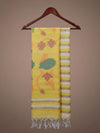 Indiehaat | Pure Linen Hand Weaving Saree Yellow