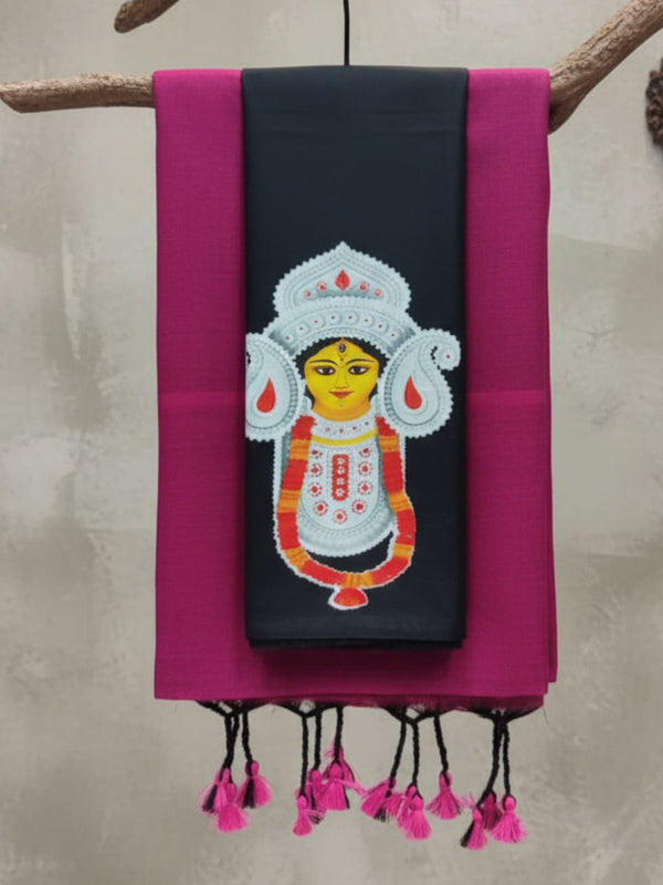 Indiehaat | Pure Khadi Cotton Handloom Saree Purple