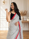 Indiehaat | Pure Khadi Cotton Weaving Saree Gray
