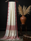 Indiehaat | Pure Mul Cotton Handloom Buti Saree Red & White