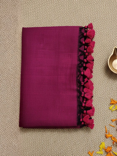 Indiehaat | Pure Cotton Handloom Weave Saree Pink