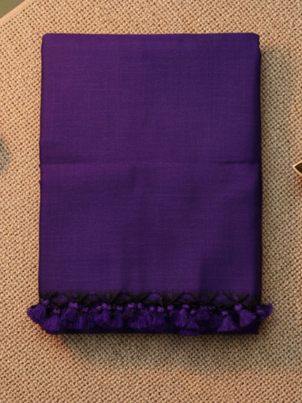Indiehaat | Pure Cotton Handloom Weave Saree Purple