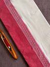 Indiehaat | Pure Khadi Cotton Handloom Saree Red & White