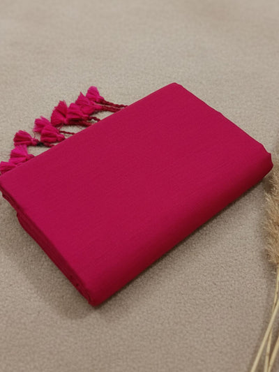 Indiehaat | Pure Khadi Cotton Handloom Saree Pink