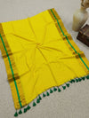 Indiehaat | Pure Mul Cotton Handloom Saree Green