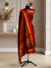 Indiehaat | Maheshwari Silk Zari Weaving Suit Orange