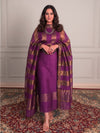 Indiehaat | Maheshwari Silk Zari Weaving Suit Purple