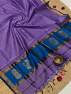 Indiehaat | Maheshwari Silk Zari Weaving Suit Blue