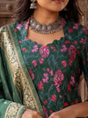 Indiehaat | Banarasi Silk Brocade Stitched Suit Green