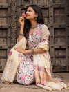 Indiehaat | Cotton Silk Blend Brocade Suit Cream
