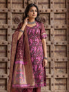 Indiehaat | Banarasi Silk Brocade Stitched Suit Brown