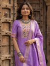 Indiehaat | Banarasi Silk Brocade Stitched Suit Purple