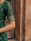 Indiehaat | Cotton Mix Brocade Stitched Suit Green