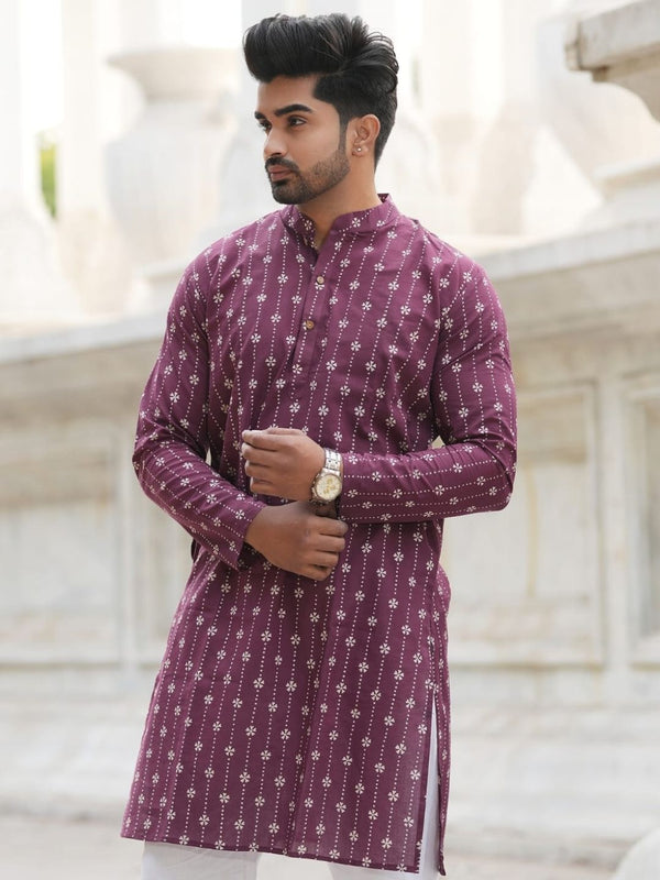 Indiehaat | Pure Cotton Block Print Kurta Pyjama Red