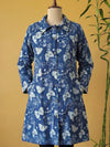 Indiehaat | Pure Cotton Blockprint Winter Jacket Blue