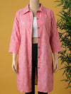 Indiehaat | Pure Cotton Blockprint Winter Jacket Pink