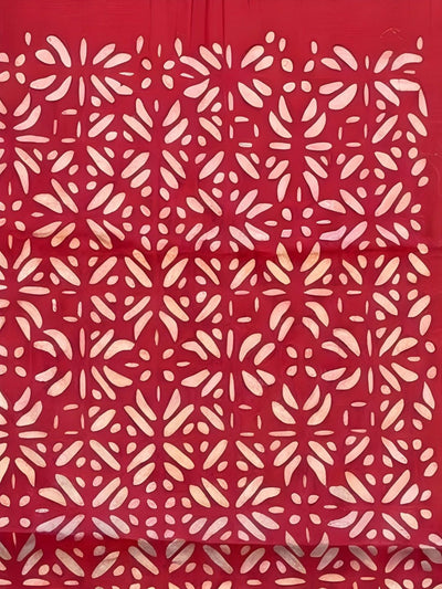 Indiehaat | Pure Chandei Silk Applique Saree Red