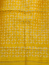 Indiehaat | Pure Chandei Silk Applique Saree Yellow