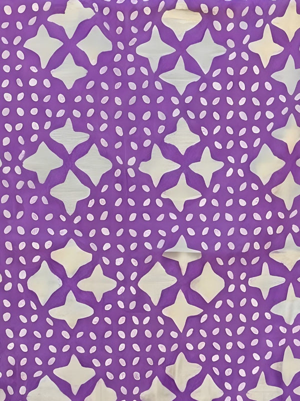 Indiehaat | Pure Chandei Silk Applique Saree Violet