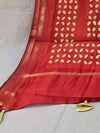Indiehaat | Pure Chandei Silk Applique Saree Red