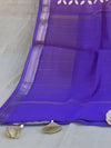 Indiehaat | Pure Chandei Silk Applique Saree Blue