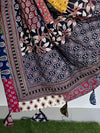 Indiehaat | Pure Mul Cotton Kantha Saree Brown