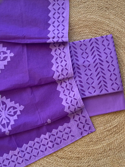 Indiehaat | Applique Cotton Suit (T+B+D) Blue