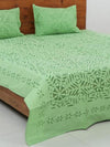 Indiehaat | Applique Double Bedsheet Green