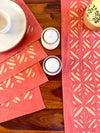 Indiehaat | Applique Cotton Table Runner & Mat Set Peach