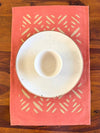 Indiehaat | Applique Cotton Table Runner & Mat Set Peach