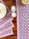 Indiehaat | Applique Cotton Table Runner & Mat Set Purple