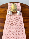 Indiehaat | Applique Cotton Table Runner & Mat Set Pink