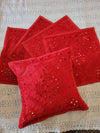 Indiehaat | Pure Cotton Embroidered Cushion Cover Red