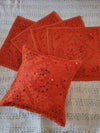 Indiehaat | Pure Cotton Embroidered Cushion Cover Orange