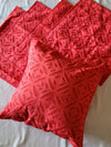 Indiehaat | Pure Cotton Applique Cushion Cover Red