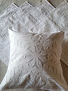 Indiehaat | Pure Cotton Applique Cushion Cover White