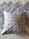 Indiehaat | Pure Cotton Applique Cushion Cover Gray