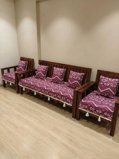 Indiehaat | Cotton Sofa Throw & Cushion Cover Pink