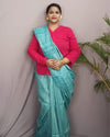 Silkmark Ghicha Tussar Color-Rich Green Saree