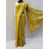 Silkmark Pure Tussar Kinetic Embroidered Yellow Saree