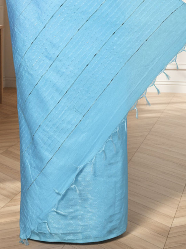 Kota Silk Saree Sequence Pallu & Zig-Zag Design