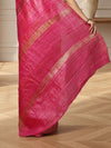 Silkmark Ghicha Tussar Harmonious Yellow & Purple Saree