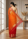 Vibrant Maheshwari Silk Pure Handloom Saree Red